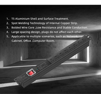 PDU 8 voies, norme américaine, montage en rack 19 pouces, protection contre les surtensions, indicateur de puissance, filtre anti-bruit / certifié ETL, garantie de 3 ans