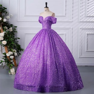 Off The Shoulder Sequined Evening Dress Women Long Skirt Stage Performance Costume Vocal Music Exam Annual Meeting Puffy - Product Image 4
