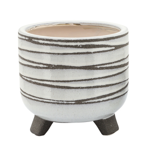 Set di vasi in ceramica con design a righe per uso interno ed esterno - Product Image 3