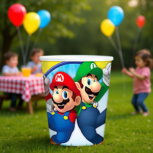 Vasos de Papel Desechables con Diseño de Mario Bros, 250 ml, para Fiestas, China, Paquete de 80-100 Unidades - Product Image 2