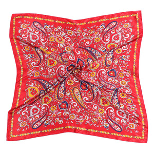 Foulard <span class=keywords><strong>carré</strong></span> <span class=keywords><strong>de</strong></span> luxe 90x90 pour femme, motif cachemire paisley européen et américain, en <span class=keywords><strong>soie</strong></span> d'imitation, pour l'été, écharpe <span class=keywords><strong>de</strong></span> tête ou <span class=keywords><strong>de</strong></span> cou - Product Image 5