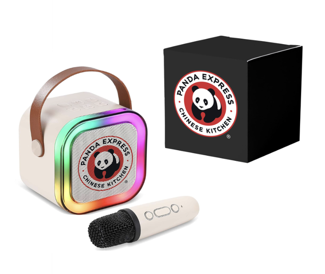Mini Karaoke Machine Portable Speaker with Microphones with LED Party Lights Christmas Birthday Gifts for Children