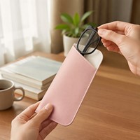 Étui à lunettes en cuir PU souple mat et fin avec ouverture fixe, impression personnalisée multicolore, vente en gros d'étuis à lunettes