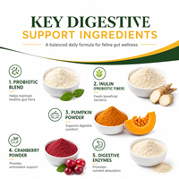 Complément Probiotique pour Chat, Friandises à Mâcher Douces, Santé Digestive, Immunité, Enzymes Prébiotiques, Forme de Cœur, Friandises Naturelles pour Animaux de Compagnie, 180 Unités