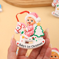 Vente en gros d'ornements en résine pour le premier Noël du bébé, personnalisés, pendentifs pour arbre de Noël, décoration de Noël, cadeau