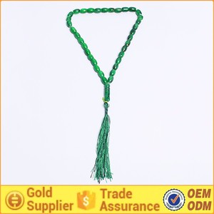 yiwu cheap green glass islamic rosary muslim tesbih 33 amber prayer beads bracelet - Product Image 1