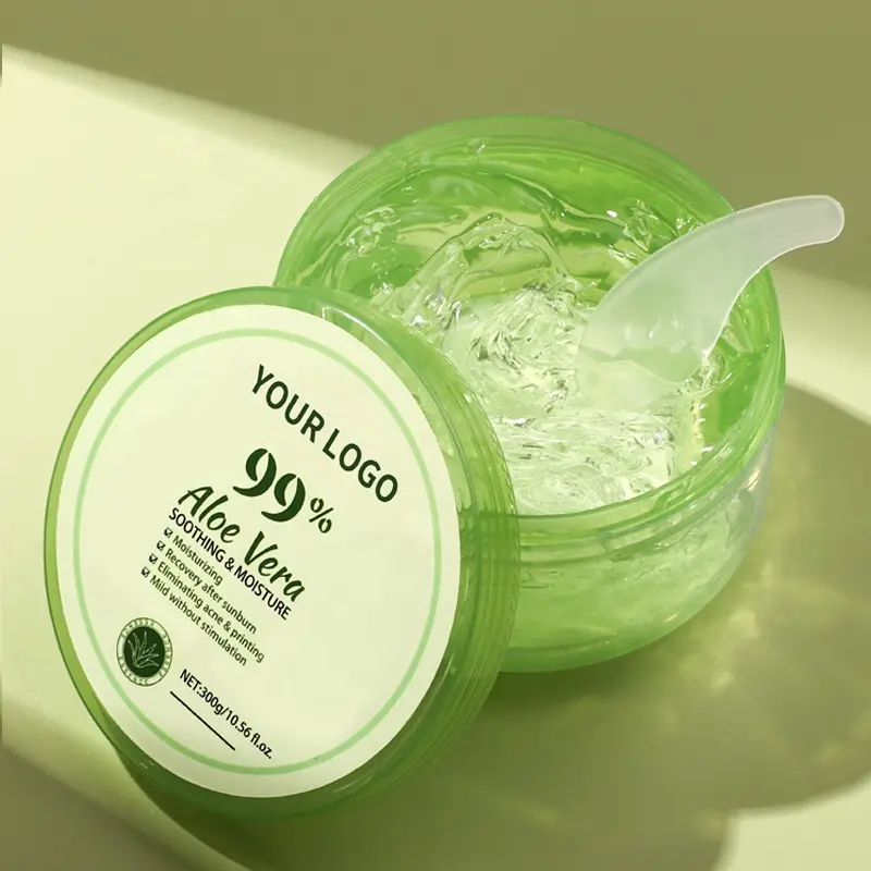 Private Label Moisturizing Clear After Sun Forever Aloe Vera Soothing 99 Bio Gel Natural Plastic Cosmetic Jar Gel De Aloe Vera