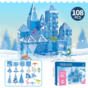 Blocs de construction magnétiques pour enfants 3D STEM Magic, fenêtre colorée, monde de la glace et de la neige, animaux marins, ensembles en plastique - Product Image 6