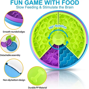 Zenidoo Eco-Friendly Plastic Modern Slow Feeder Dog Bowl Mental Stimulate Detachable Puzzle Anti-slip Interactive <b>Treat</b> - Product Image 3