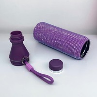 Nouvel Arrivage Transfrontalier – Bouteille Thermos Portable en Acier Inoxydable 304 à Petite Ouverture, Ornée de Diamants, Anti-chute