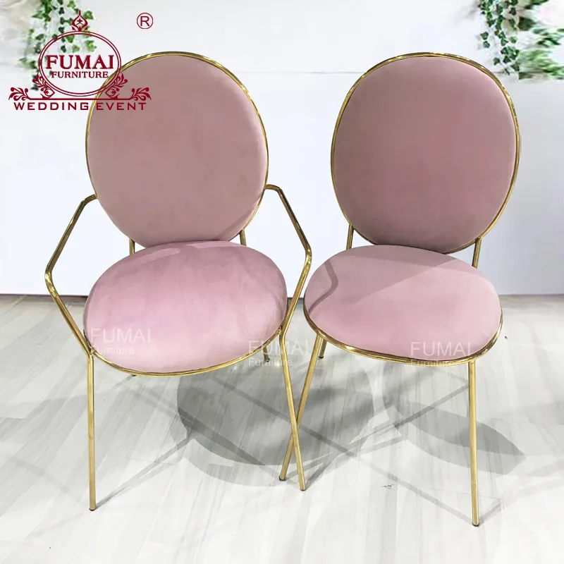 Export Wedding Furniture Round Back Armrest Velvet Chair