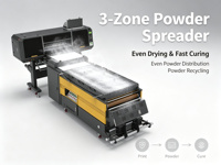 Imprimante DTF 5 têtes avec distributeur de poudre 3 zones, machine d'impression directe sur film pour T-shirts, sans buse