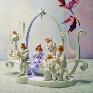 Scène de créativité avec Figurine peinte à la main, 21 cm, décor de noël, cadeau de fête religieuse, Figurine peinte à la main - Product Image 3