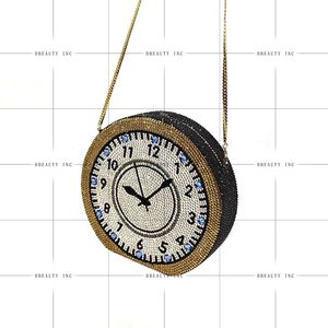 Women Crystal <b>Clock</b> Shape Evening Bag Beaded Rhinestone Clutch <b>Vintage</b> Cocktail Party Purse - Product Image 2