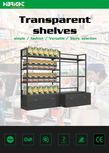 Highbright Multi-tier Beverage Display Rack with Slanted Shelves, Mesh Top Guard and Bottom <b>Drawer</b> Base for Supermarket - Product Image 4