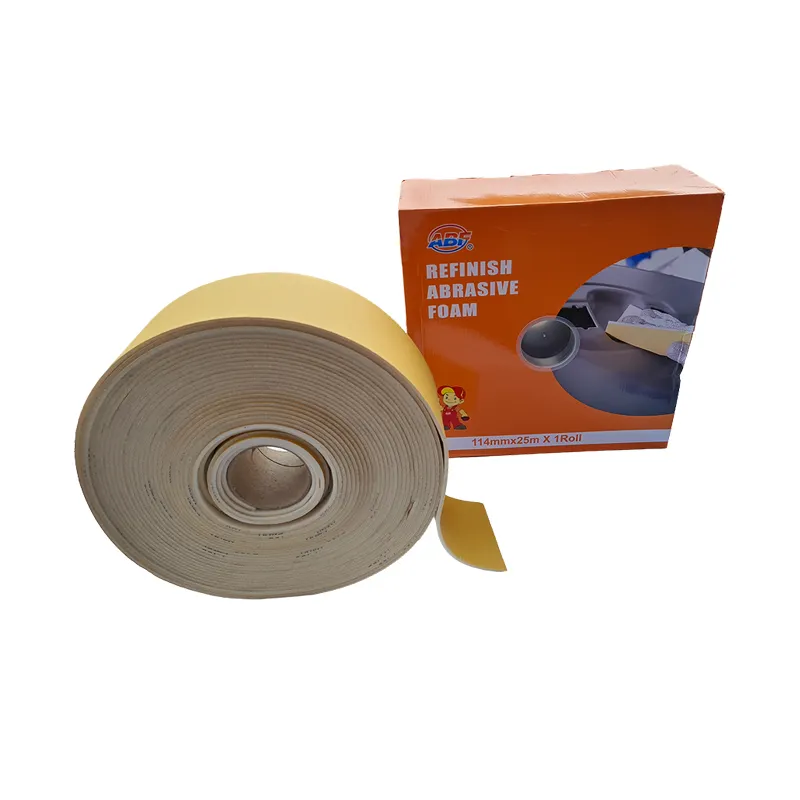 Aluminium-Oxid P40-P800 Schotter vorgeschnitten flexibler Weichrücken gelbe abrasive Schaum-Schwamm-Schleifrolle zum Polieren von Holzmöbeln