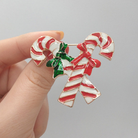 Broche de Noël en strass motif Père Noël et cerf Sika – Cadeau de Noël