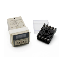 Relay Waktu DH48S-S Relay Penunda Waktu Siklus H5CN Saklar Timer Digital Relay 12V 24V 110V DC 220V DC 380V Dengan Soket