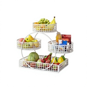Moderno Estante de Almacenamiento de Frutas de Tres Niveles para Cocina con Diseño Circular y Uso Multifuncional - Product Image 4