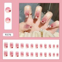 Faux ongles en forme de cercueil de qualité supérieure faits à la main, ongles complets à presser, conseils de pose d'ongles de créateur
