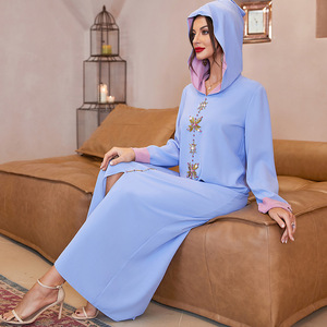 Abito da sera semplice a maniche lunghe Dubai Arabian a manica lunga con abito semplice da donna medio-orientale - Product Image 5