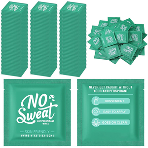 Déodorant anti-transpirant pour femme, respectueux de la peau, <span class=keywords><strong>lingettes</strong></span> humides pour les <span class=keywords><strong>aisselles</strong></span>, emballées individuellement - Product Image 1