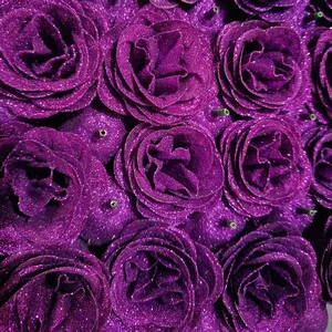Poudre d'or lumineuse, paillettes, rose artificielle, tête de fleur, décoration de la maison, décoration de mariage - Product Image 4