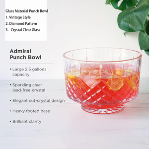 Bol <span class=keywords><strong>à</strong></span> <span class=keywords><strong>punch</strong></span> <span class=keywords><strong>jetable</strong></span> en cristal unique avec motif diamant, style minimaliste, écologique pour les fêtes - Product Image 3