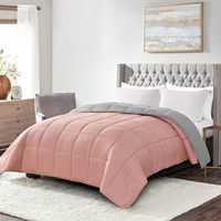 Couette réversible pour lit simple, double, queen, king et très grand lit |   Microfibre Box Stitch, toutes saisons, lavable en machine