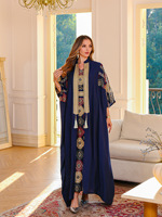 Ensemble Abaya élégant en deux pièces, robe musulmane ample et élégante, caftan long pour femmes arabes