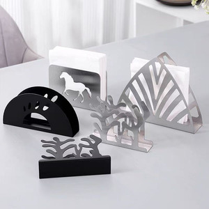 Boîte à mouchoirs en acier inoxydable Hotel Western Restaurant KTV Bar Coffee Tea House Desktop Iron Art Vertical Storage Tissue Holder - Product Image 3