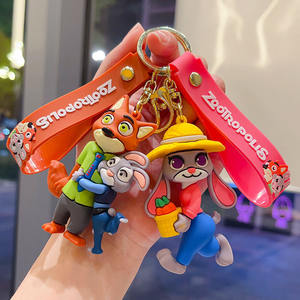 Liontin gantungan kunci kecil boneka kartun Judy kota hewan gila lintas batas plastik untuk mobil tas grosir - Product Image 4