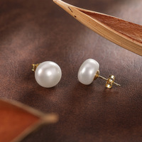 Boucles d'oreilles en perles d'eau douce naturelles Edison de qualité AAA, bracelet en argent S925, style élégant et minimaliste, vente en gros d'usine