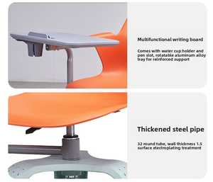 Silla de entrenamiento de plástico para reuniones giratorias de diseño moderno con tablero de escritura para biblioteca, aula, silla de estudio para estudiantes - Product Image 4