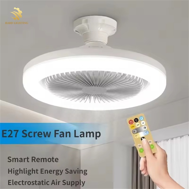 Custom Hot Sale LED E27 Converter Base Smart Silent Ceiling Fans for Bedroom Living Room
