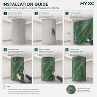 Revêtement mural flexible en marbre ultra-fin, imperméable, ignifuge, pierre souple pour murs courbes