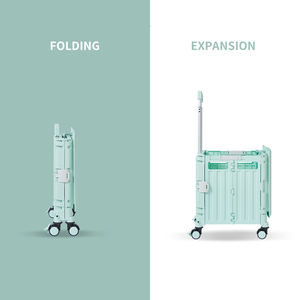 Carrito plegable portátil con tapa conjunta giratoria y palanca ajustable, carrito con ruedas - Product Image 6