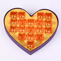 Caja de Regalo de Chocolate Rígida en Forma de Corazón con Lazo de Satén, Impresión Personalizada en Lámina Dorada e Inserto Dorado Preformado para Regalo de San Valentín