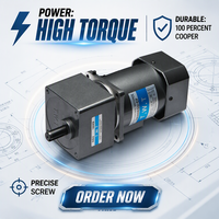 Moteur à engrenages monophasé AC 110V 60Hz 90W, moteur électrique réversible avec boîte de vitesses et contrôleur de vitesse variable pour OEM