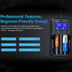 Caricabatterie XTAR VX2 PRO con Logo Personalizzato, 6 Funzioni in 1, Compatibile con <span class=keywords><strong>Batterie</strong></span> 18650 21700 3.6V 3.7V 3.2V 1.5V&1.2V AA&AAA - Product Image 2
