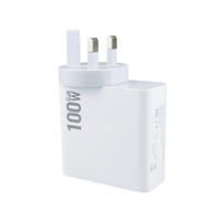 Chargeur mural 100W GaN 4 ports USB C Adaptateur de voyage plat compact avec protection OTP et OVP Charge rapide Technologie PD GaN