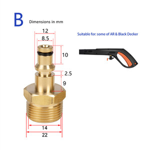 Conector de Manguera para Lavadora a Presión, Adaptador de Rosca M22 de 14 mm para AR Patriot Daewoo Lavor Black Decker Bosch Bort - Product Image 3