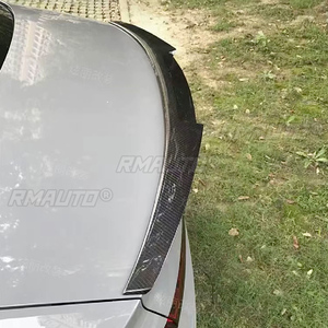 สปอยเลอร์หลังคาร์บอนไฟเบอร์ FRP แบบ M4 สำหรับ AUDI A6 C8 Sedan สีดำเงาแบบไม่ทำสี คาร์บอนฟอร์จ สำหรับปี 2019-2022 - Product Image 5