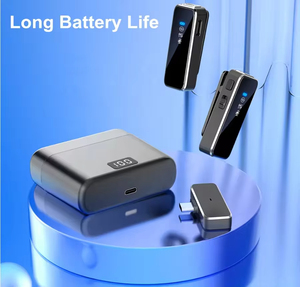 Micrófonos Lavalier inalámbricos baratos de alta calidad para teléfono móvil Dual Lapel 2,4G condensador omnidireccional para entrevista de Vlog - Product Image 6
