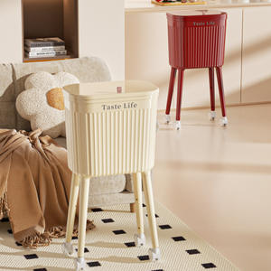 Cestino per Rifiuti Alto da Cucina con Ruote 15L, Bidone Stretto per Spazi Ristretti, Cestino Slim per Scrivania o Mobile Bagno - Product Image 3