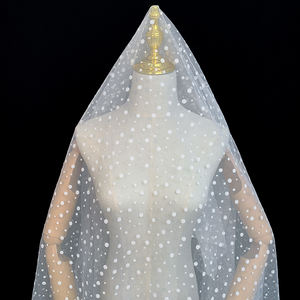 Tissu de <span class=keywords><strong>maille</strong></span> <span class=keywords><strong>blanc</strong></span> personnalisé, à petits et grands pois, tissu à dentelle - Product Image 3