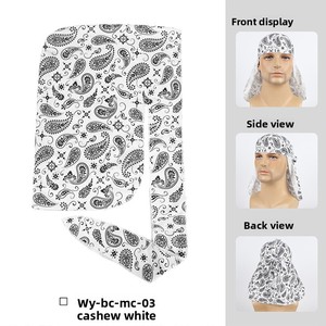 Vente en gros Durags et bonnets soyeux avec logo personnalisé pour hommes bandanas en satin de soie et de velours doux et respirant style long pour les sports de plein air - Product Image 6