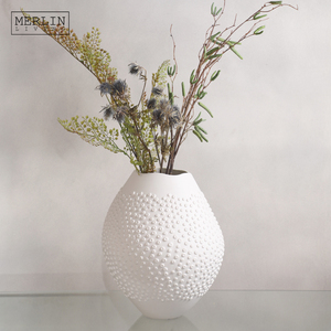 Vaso di fiori in ceramica da vivere a Merlin vaso con texture opaca piccola goccia di pioggia fantasia arte creativa decorazione per la casa per vaso nordico - Product Image 5