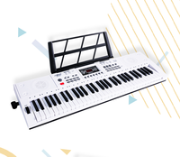 Students Music Learning Portable Lightweight 61-Key Digital Piano Keyboard with Lighting Plastic Material Educational Instrument
