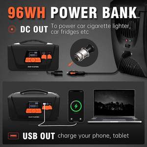 เครื่องจั๊มสตาร์ตแบบ4 in 1ไร้สาย2023เครื่องอัดอากาศ4000A 26800mAh พร้อมหน้าจอดิจิตอล - Product Image 4